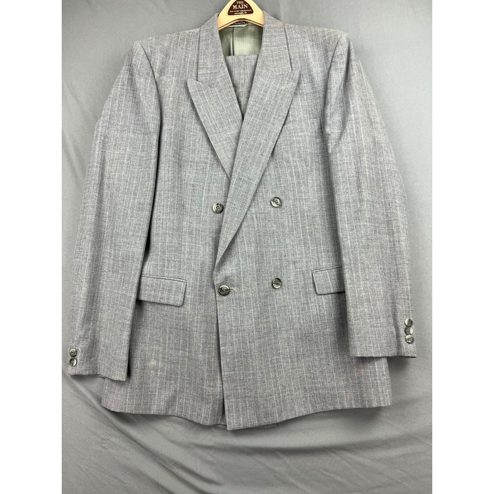 Webster Christopher Street Suit Mens 40 Grey Pinstripe Double Breasted Fair